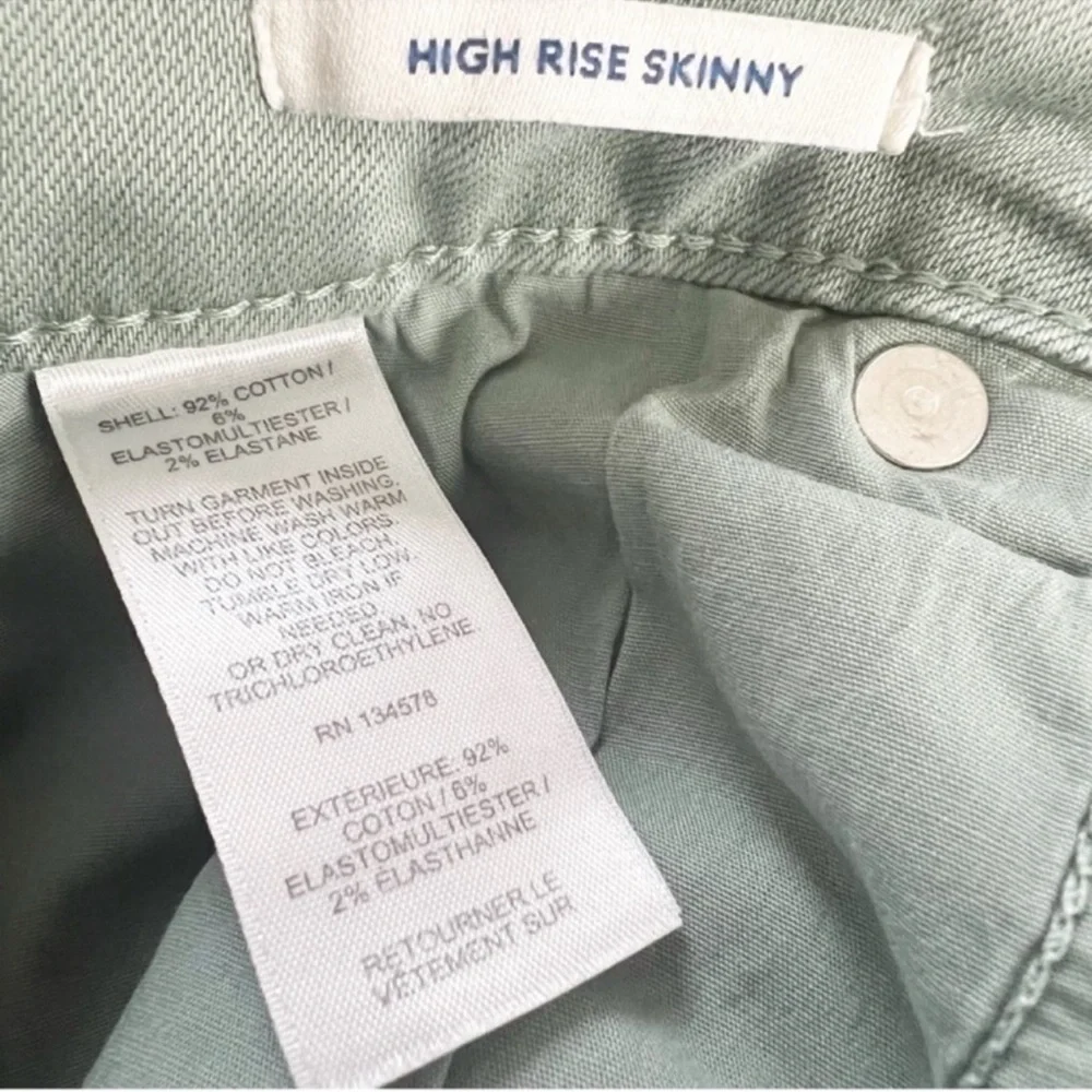 Vineyard Vines Jamie High Rise Jeans Garment Dyed Sea Clay Green Size 26